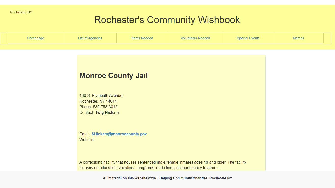 Monroe County Jail details - communitywishbook.org